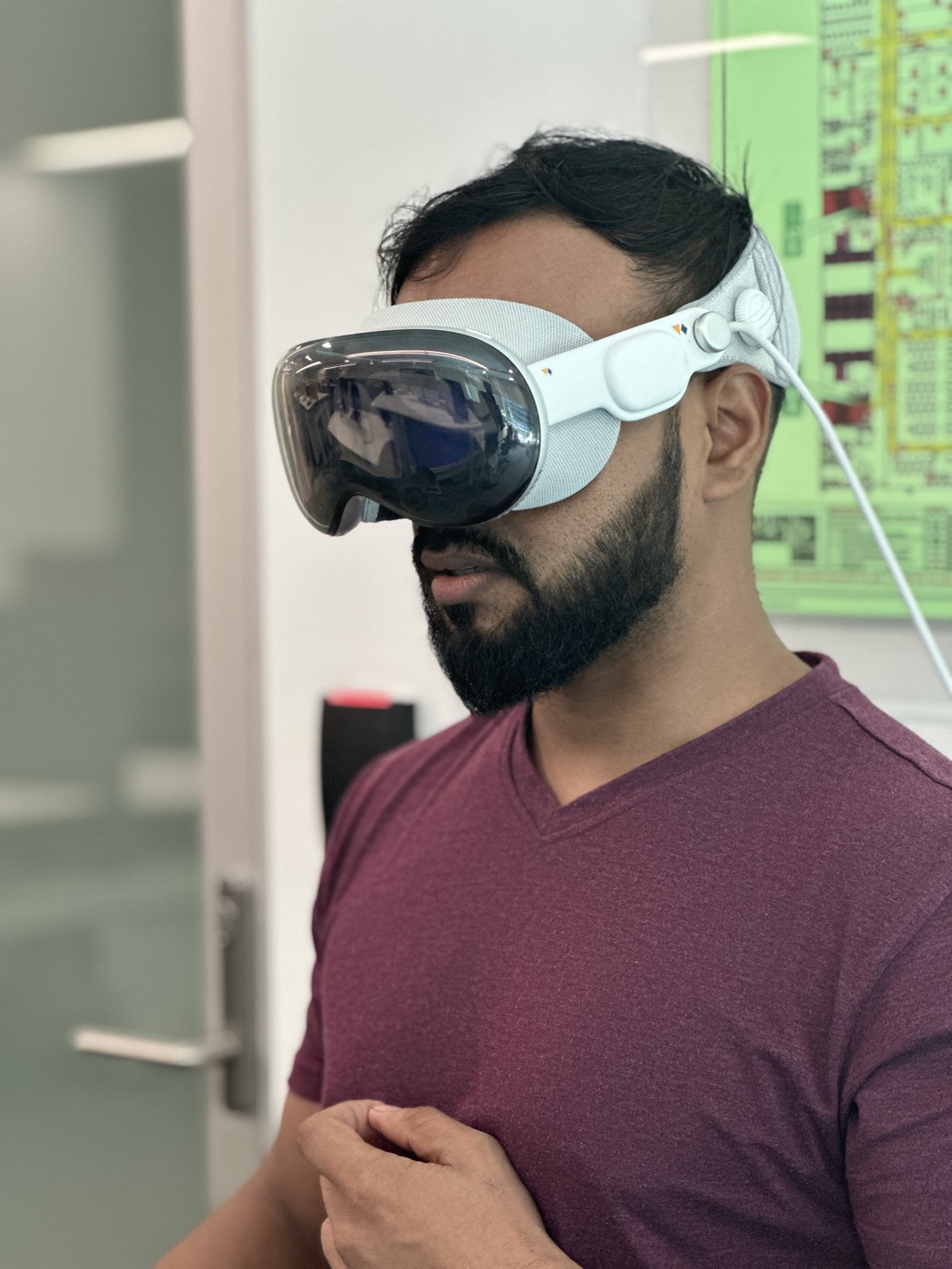 Ashutosh Agrahari wearing an Apple Vision Pro headset